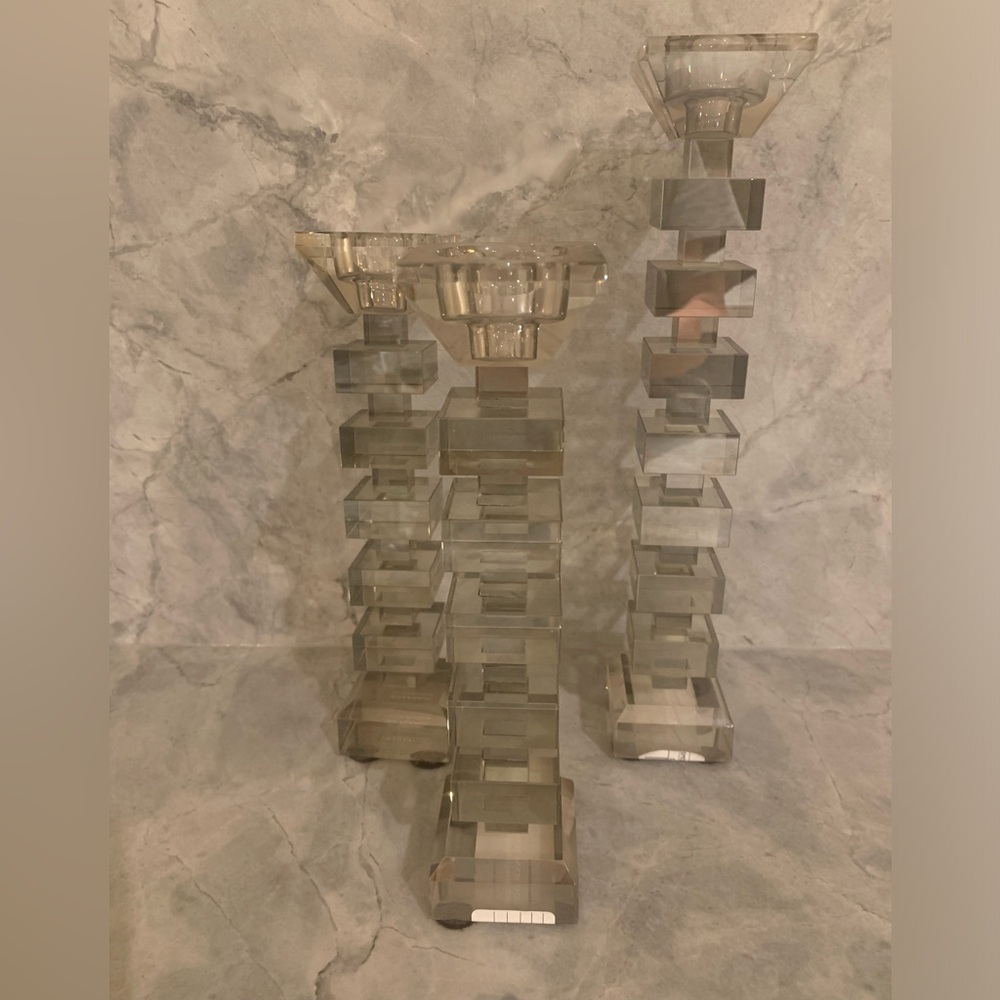 Zodax Crystal Candle Holders excellent condition, never used